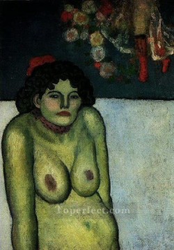 パブロ・ピカソ Painting - 座る裸婦 1899年 パブロ・ピカソ